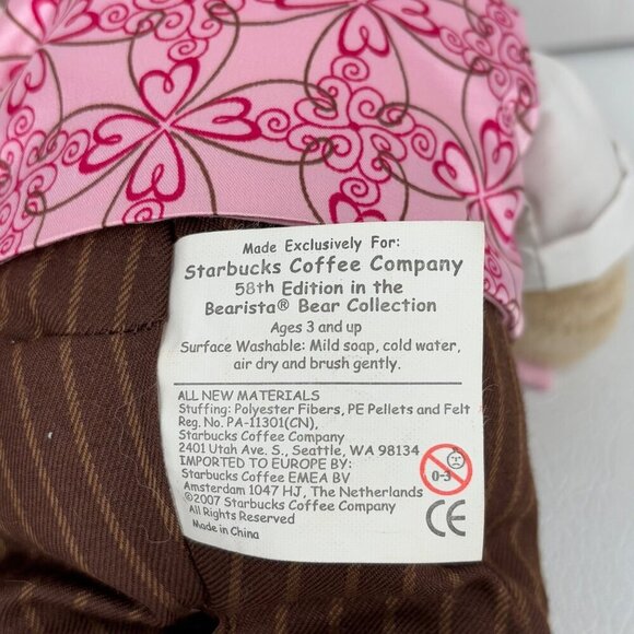 Starbucks Bearista Teddy Bear Plush 10 Inch Lot 2 Valentines Edition 2007 2011 - Picture 10 of 14